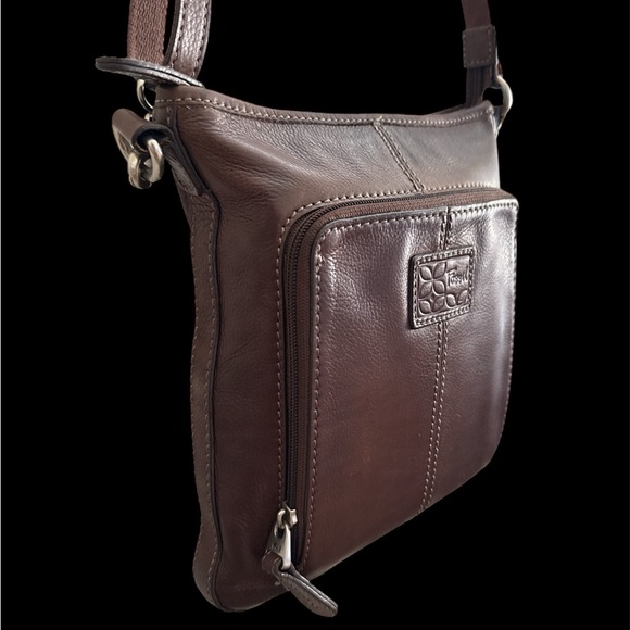 Fossil Dark Brown Pebble Grain Leather Messenger Bag - Picture 2 of 9